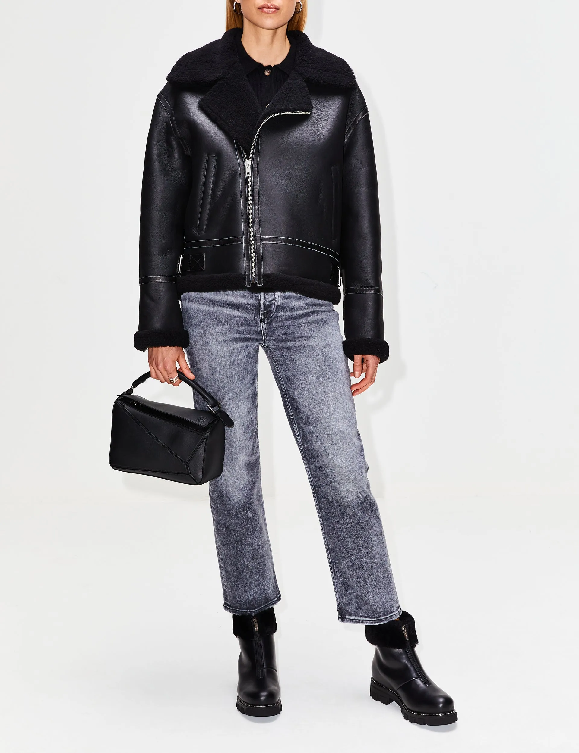 Barthelemy Shearling Biker Jacket