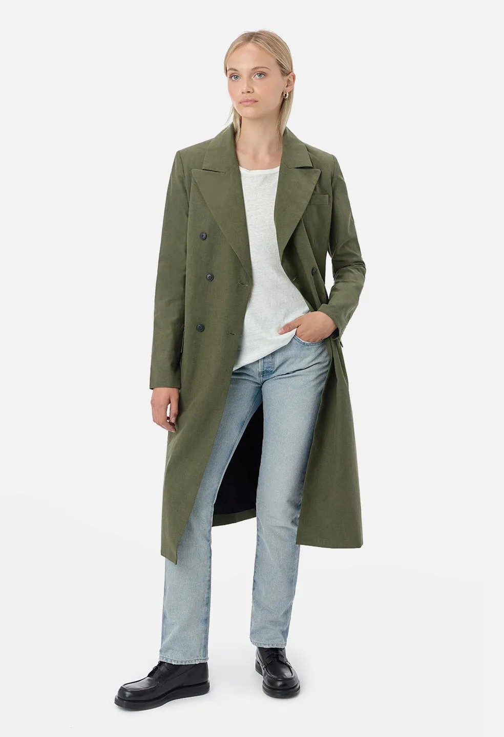 Belted Trench Coat / Olive