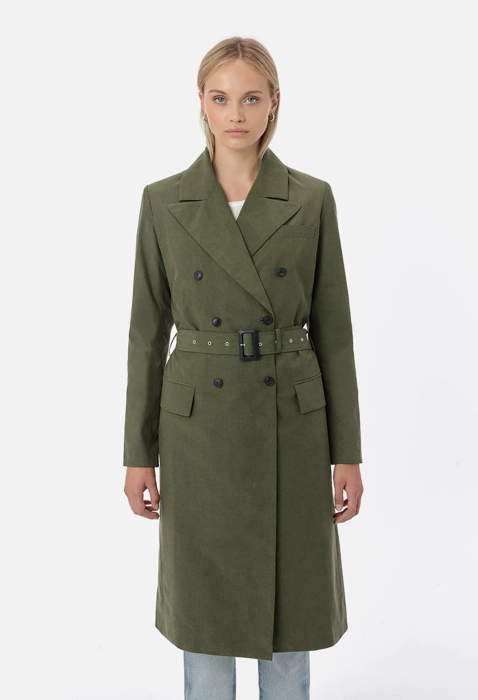 Belted Trench Coat / Olive