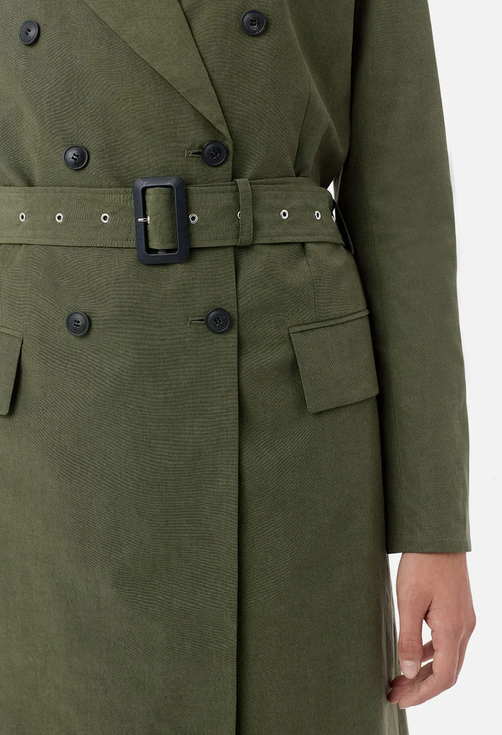 Belted Trench Coat / Olive