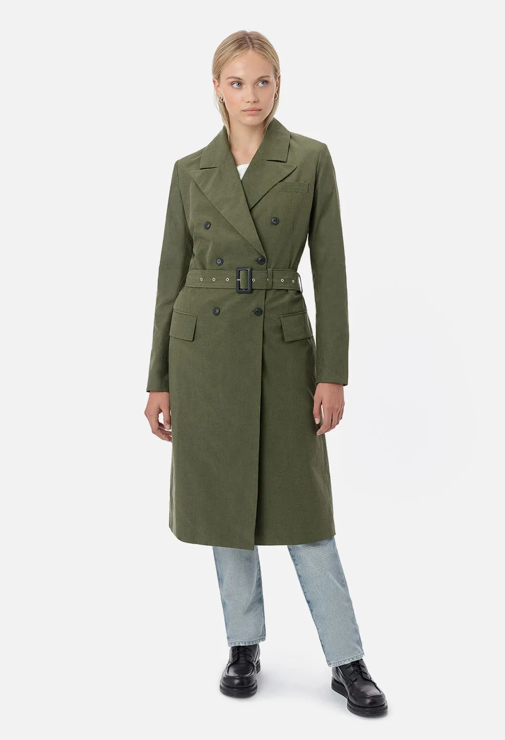 Belted Trench Coat / Olive