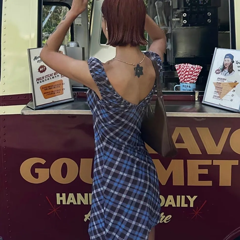 Blue Plaid Dress