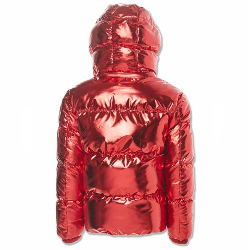 Boys Jordan Craig Metallic Hooded Bubble Jacket (Metallic Red) 91542MB