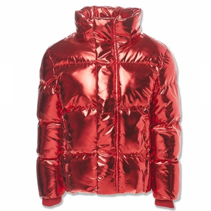 Boys Jordan Craig Metallic Hooded Bubble Jacket (Metallic Red) 91542MB