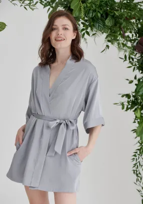 Bridesmaid Satin Robe - Silver