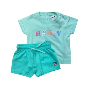 Champion children's outfit t-shirt and shorts 404976 GS009 aquamarine