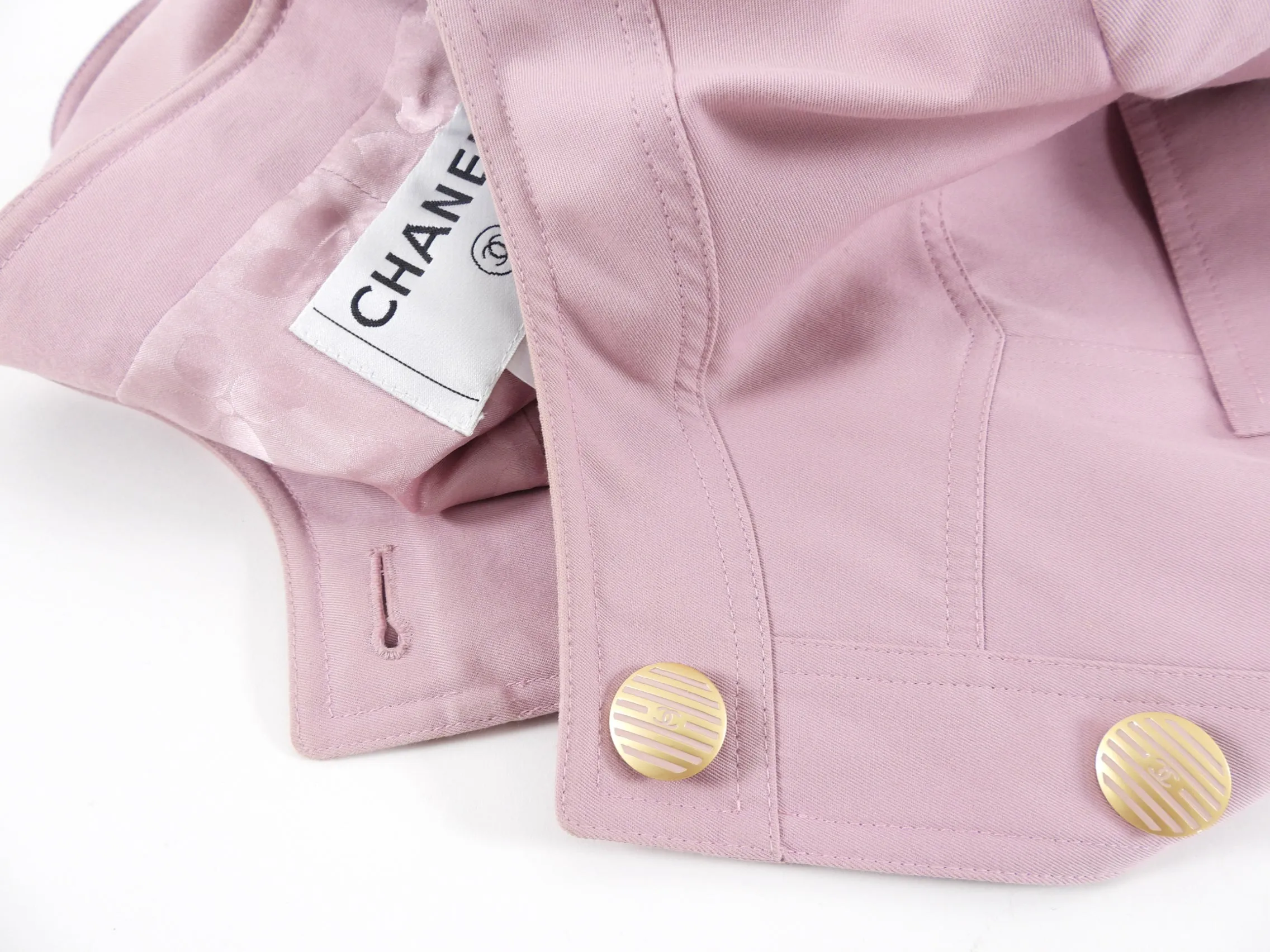 Chanel Vintage 2002 Spring Quartz Pink Cotton Blazer Jacket - FR40 / 8