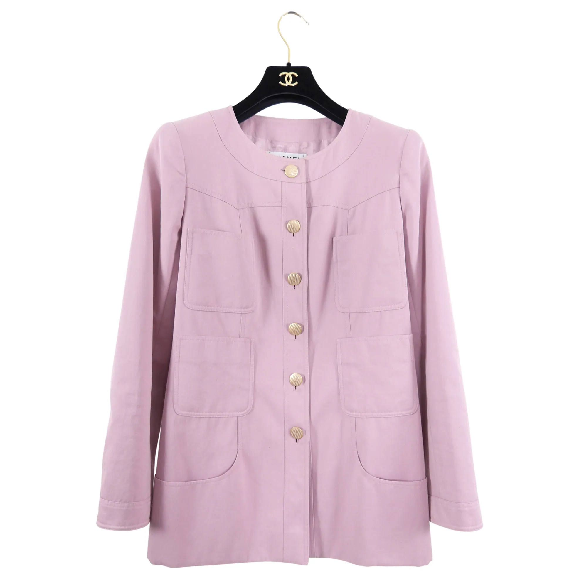 Chanel Vintage 2002 Spring Quartz Pink Cotton Blazer Jacket - FR40 / 8