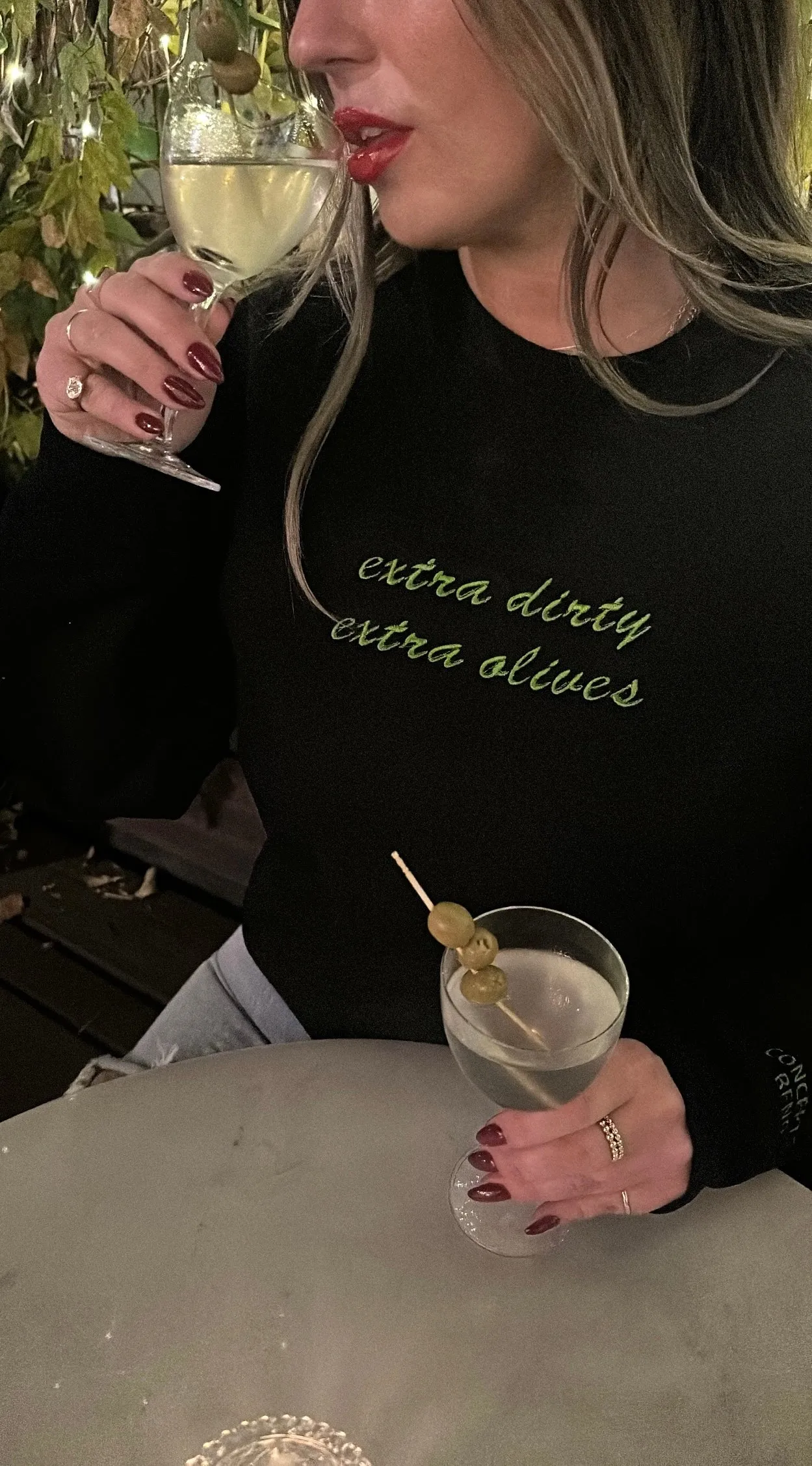 Concepts Reno EXTRA DIRTY EXTRA OLIVES * PASS ME THE FUCKING VINO Crewneck Sweatshirt