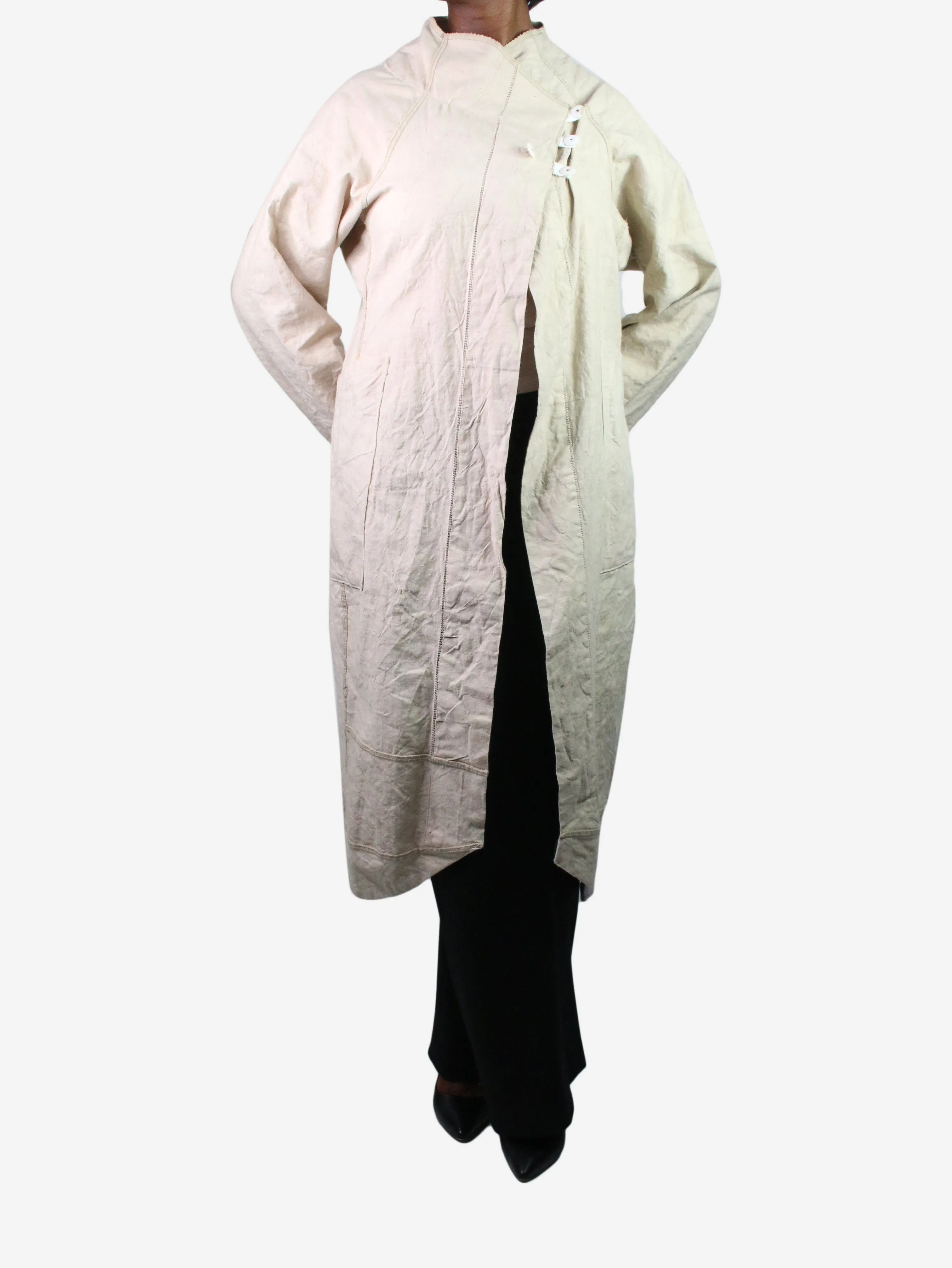 Cream linen pocket coat - UK size 14