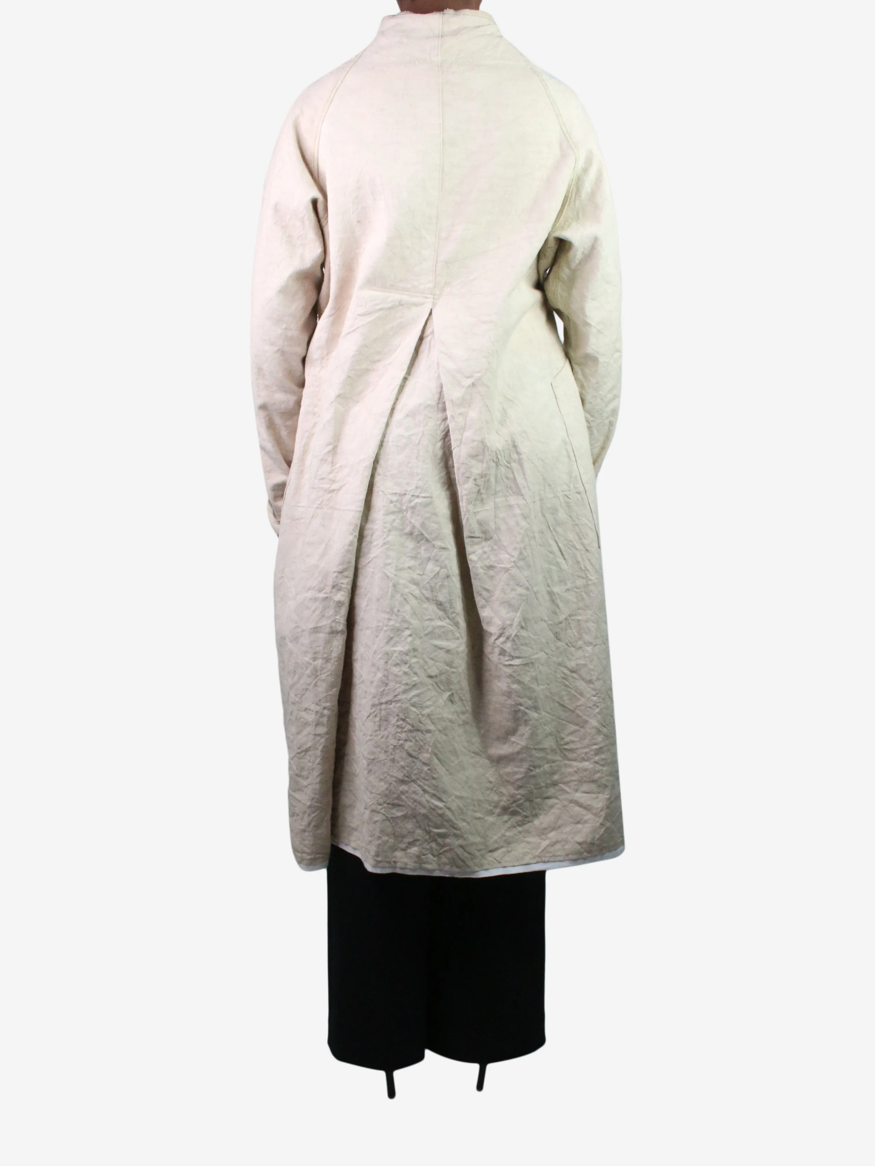 Cream linen pocket coat - UK size 14