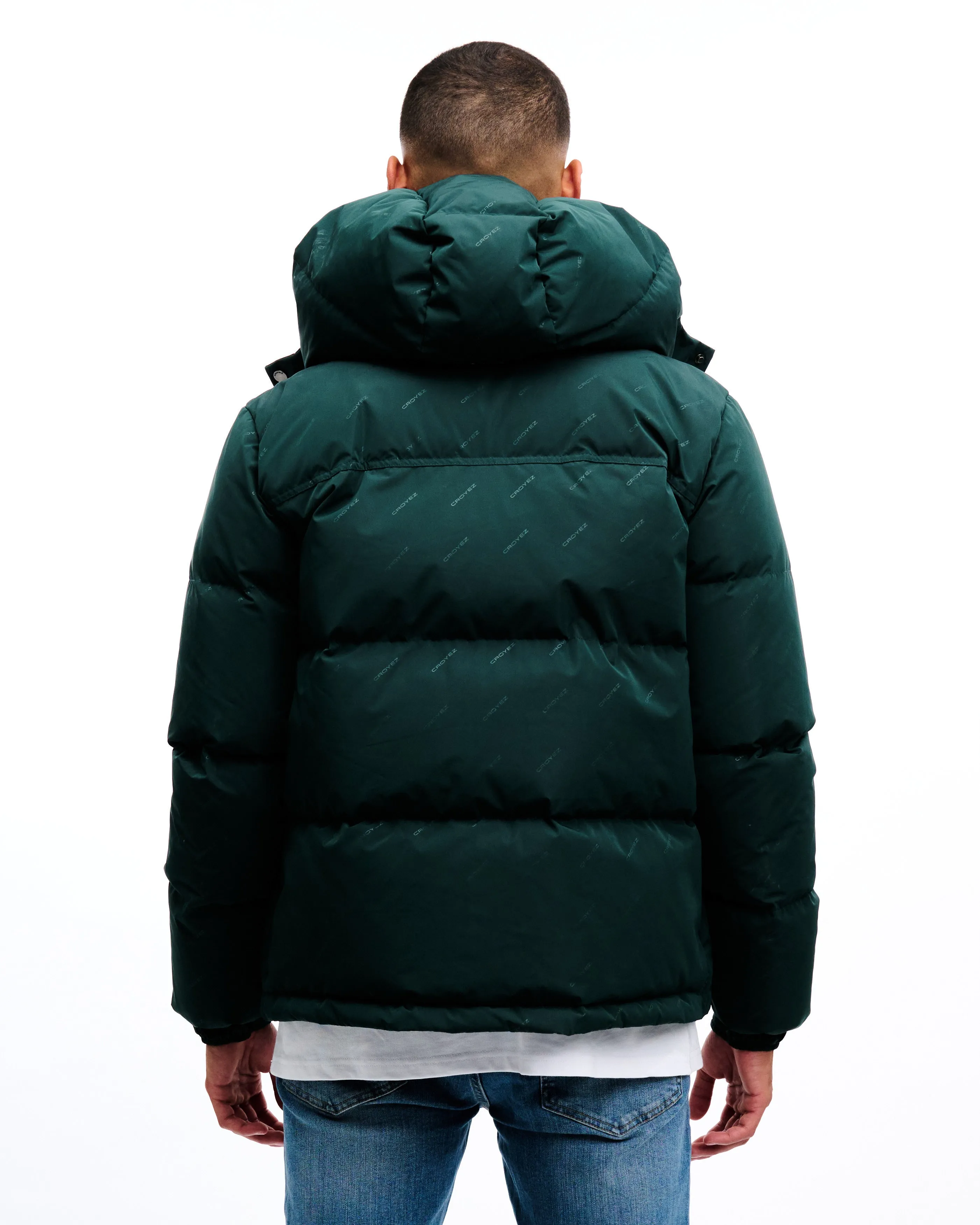 CROYEZ ALLOVER PUFFER JACKET - DARK GREEN