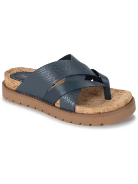 Deirdra Womens Faux Leather Slide Sandals