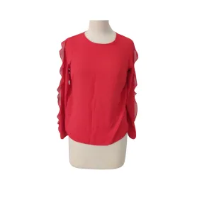 Dorothy Perkins Red Frill Sleeves Blouse | Pre Loved |