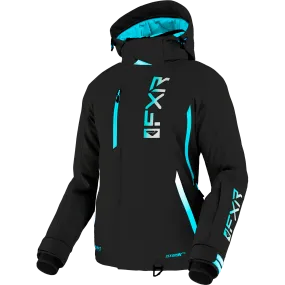 FXR Women's Evo FX Jacket Black/Sky Blue/White Fade