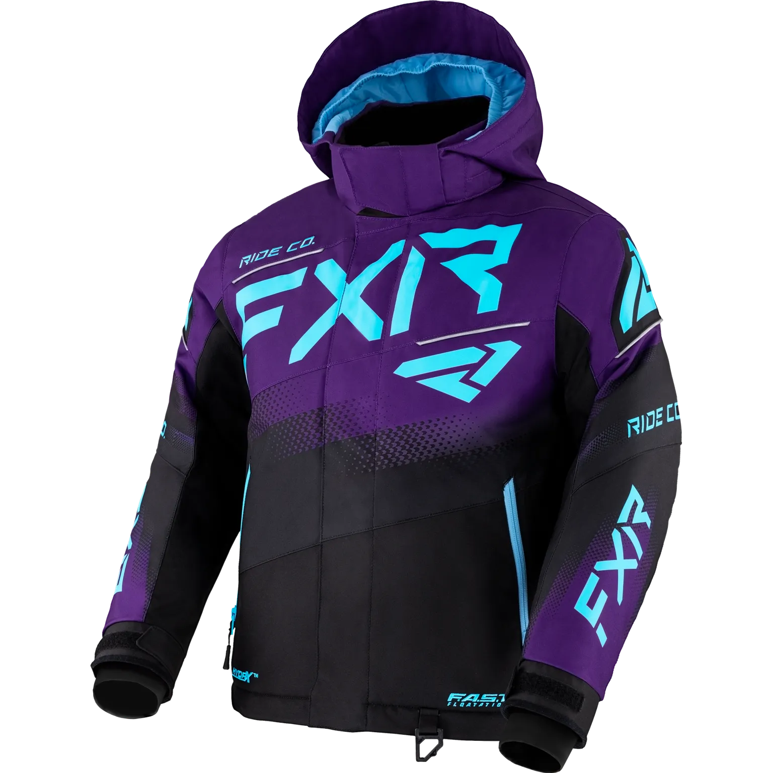 FXR Youth Boost Jacket Black/Purple/Sky Blue