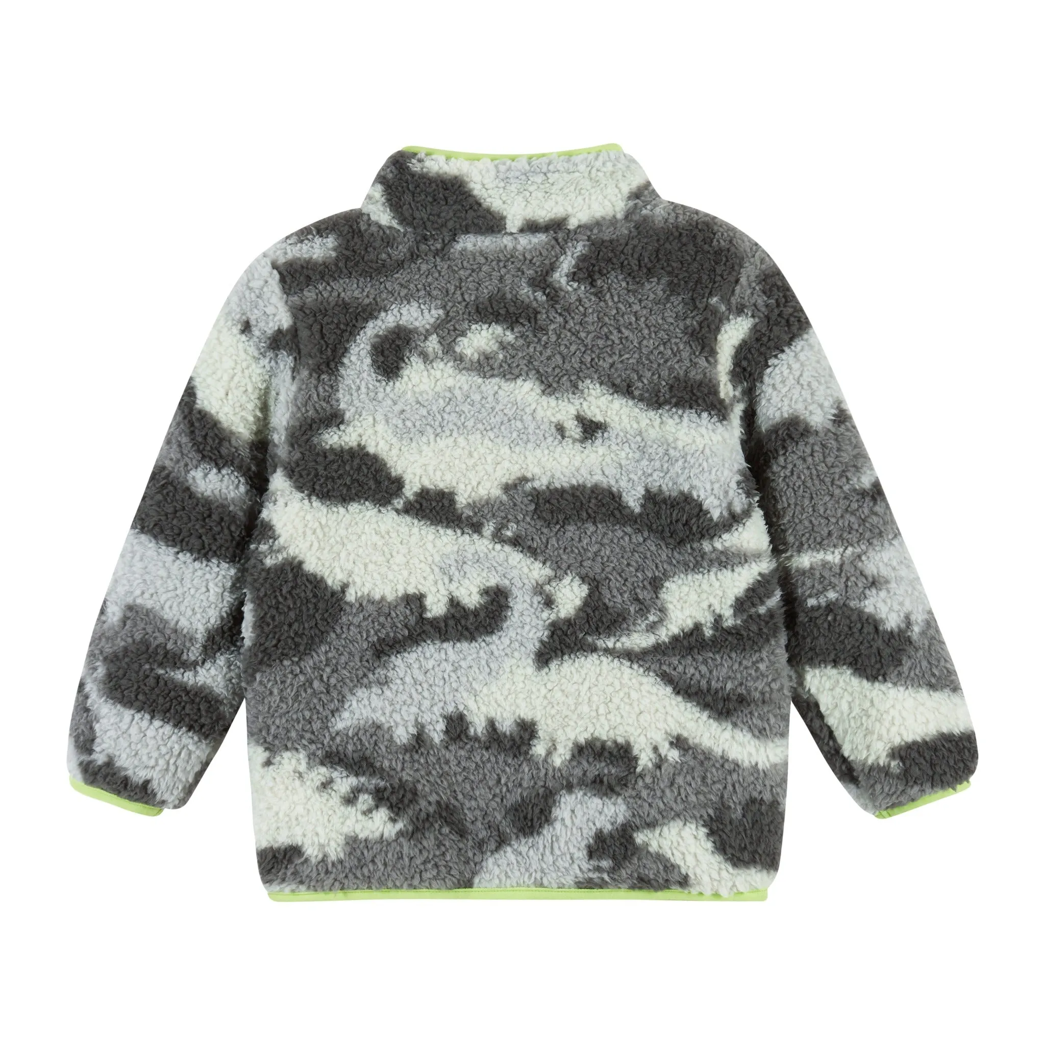 Infant Camo Dino Sherpa Zip-Up  | Grey