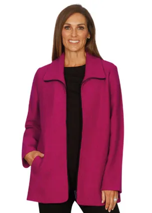 Jillian Boiled Wool Zip Jacket (Cerise or Clover)