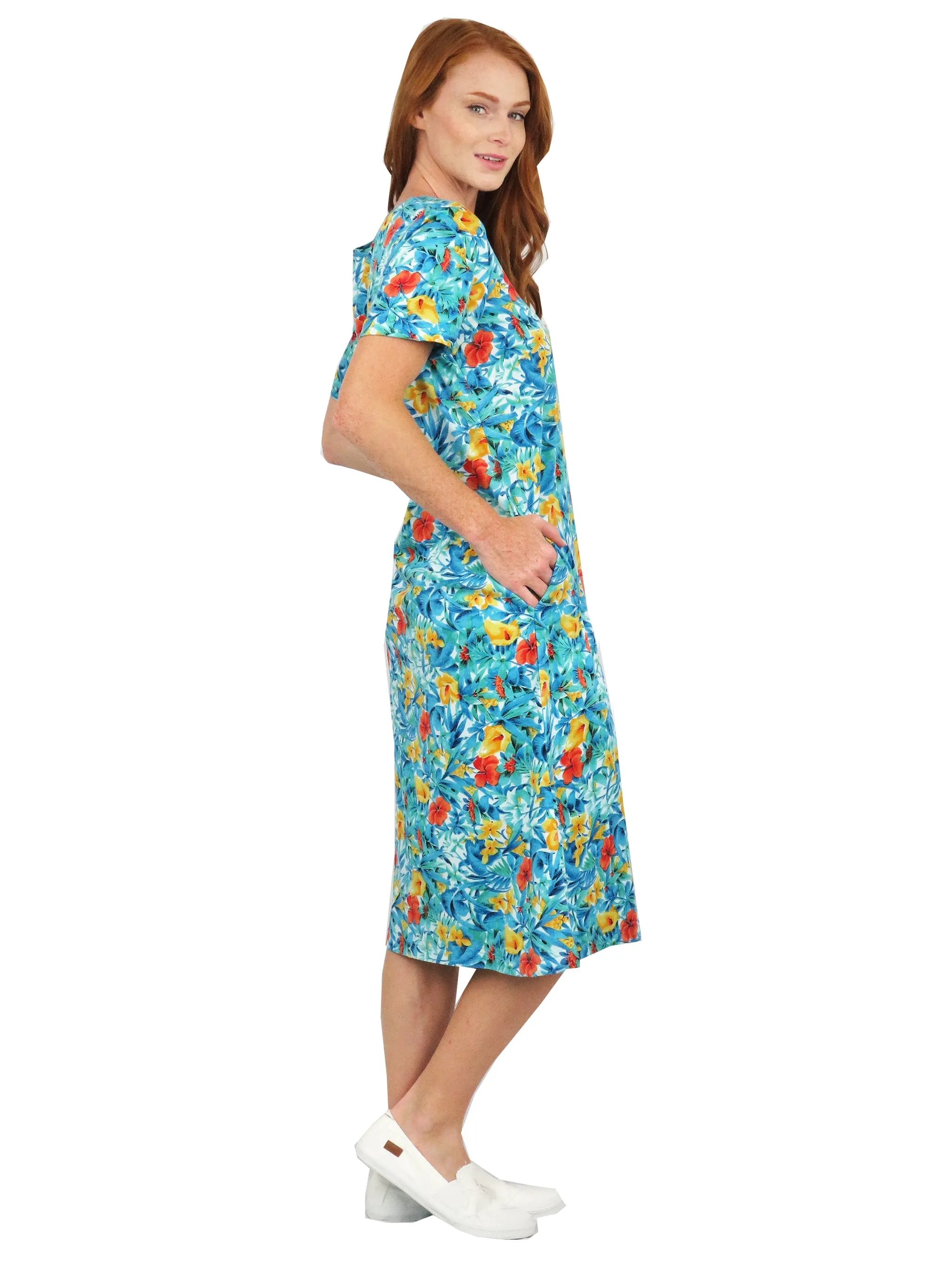 La Cera Floral Printed A-Line Dress