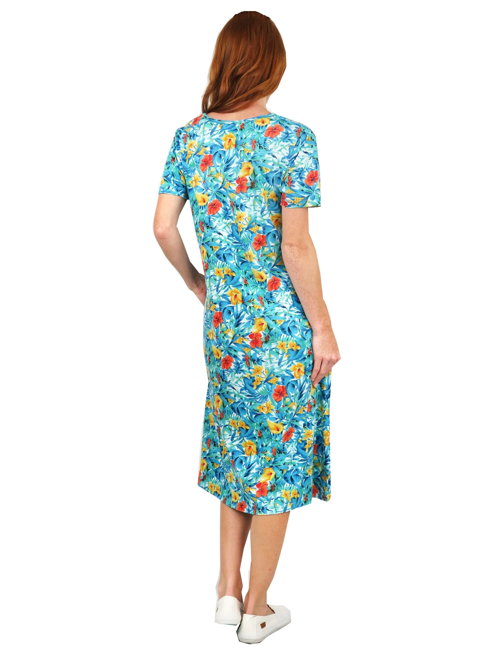 La Cera Floral Printed A-Line Dress