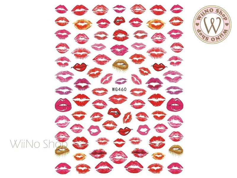 Lips Adhesive Nail Art Sticker - 1 pc (WG460)