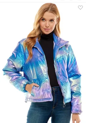 Majestic Metallic Puffer Jacket