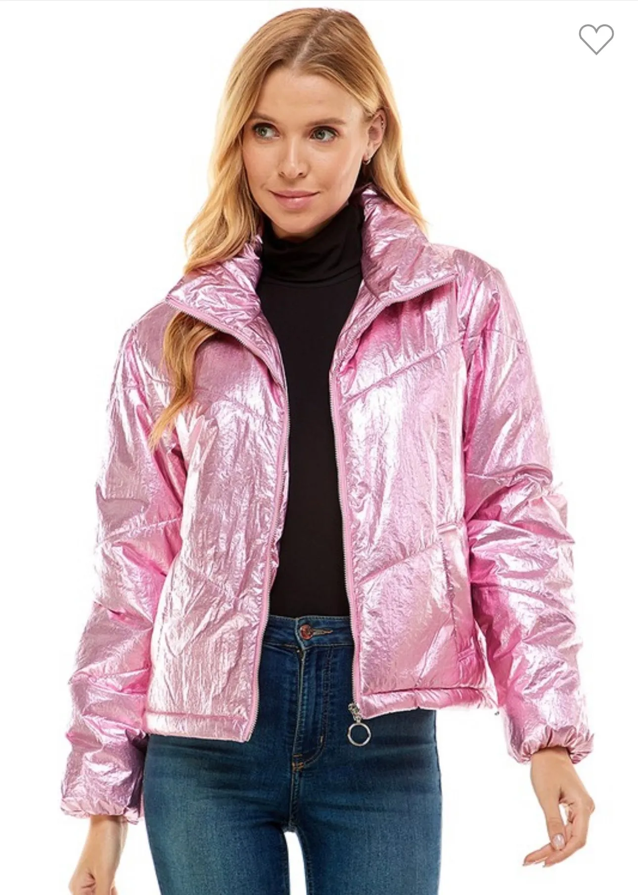 Majestic Metallic Puffer Jacket