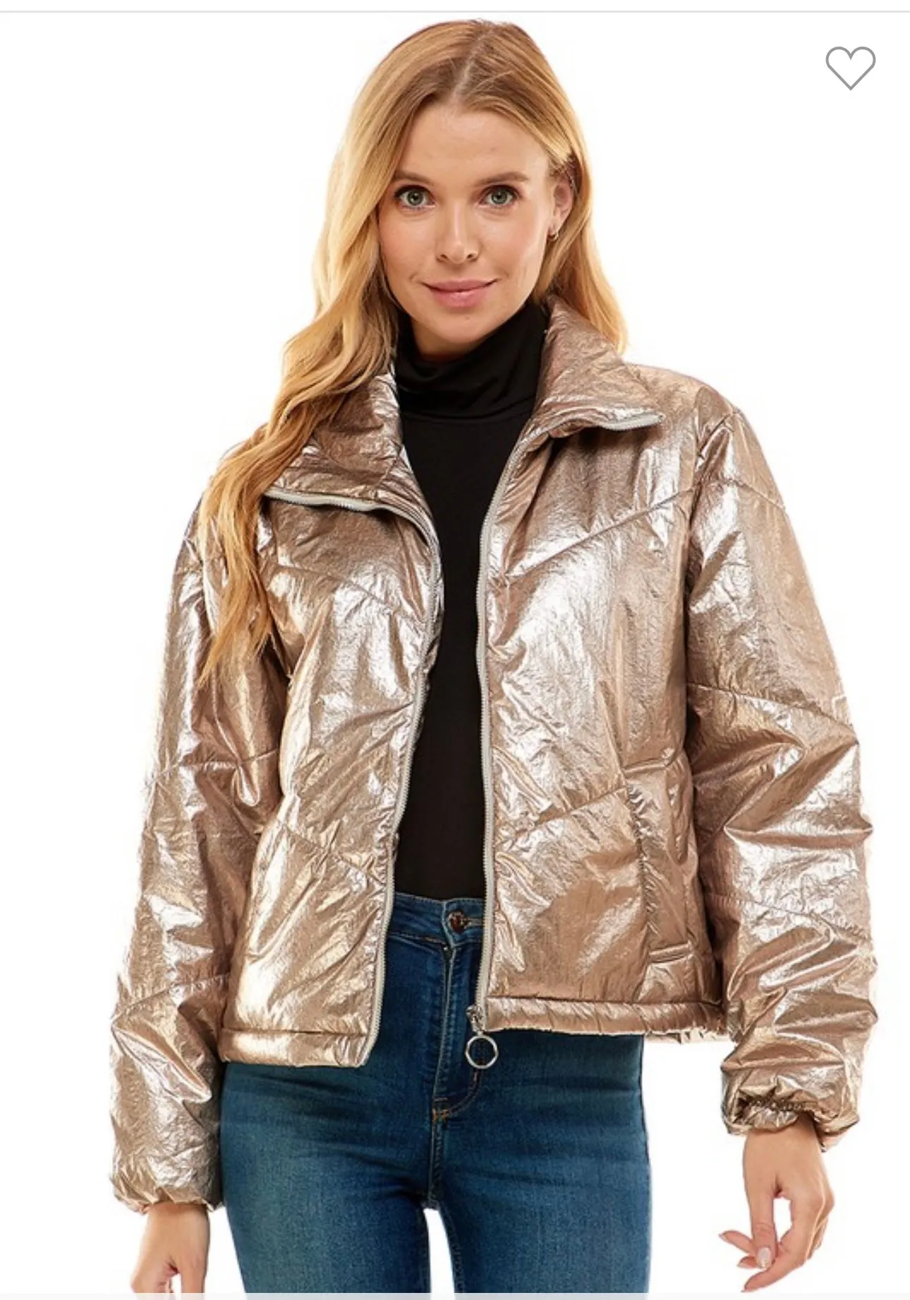 Majestic Metallic Puffer Jacket