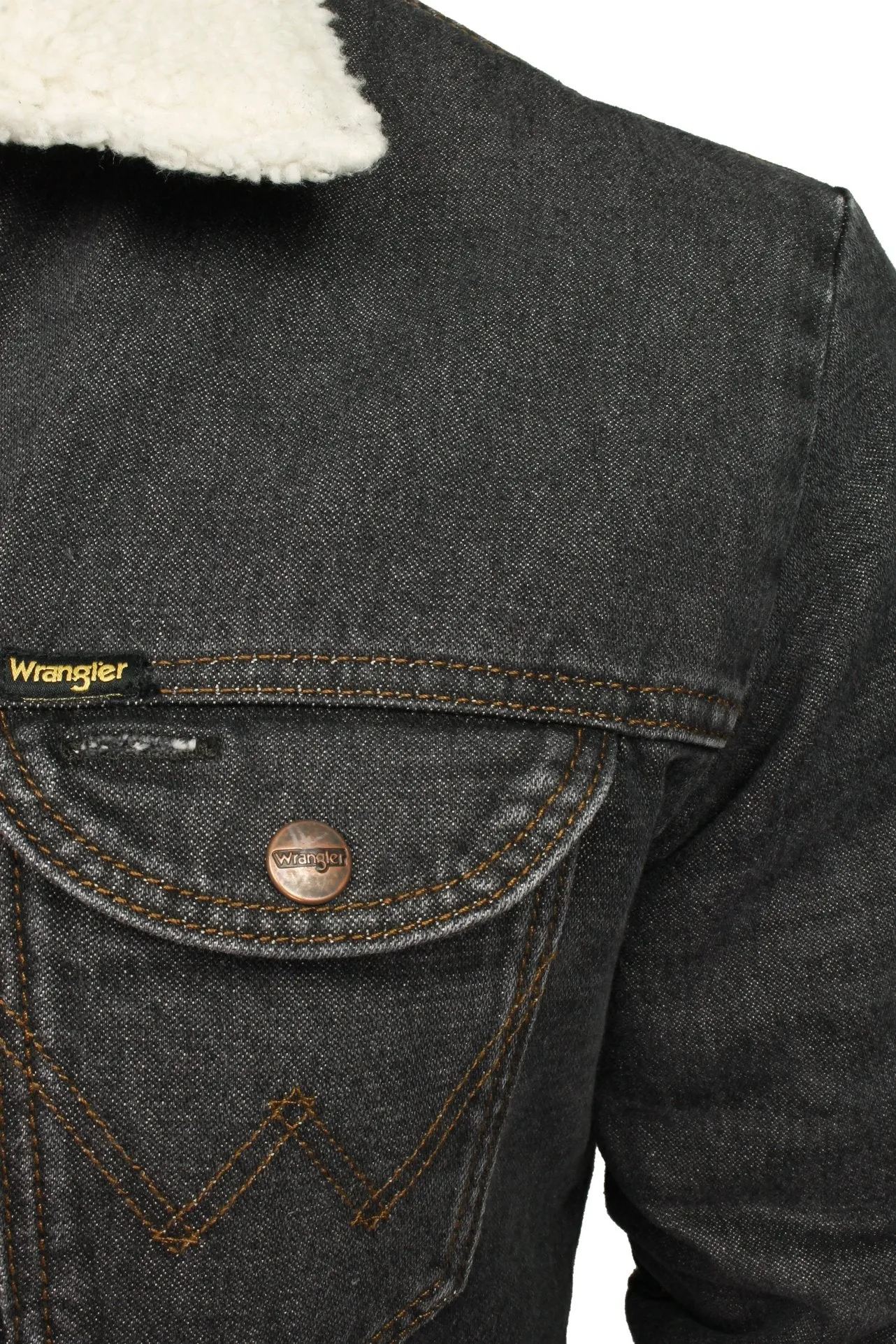 Mens Wrangler Denim 'Sherpa' Jacket