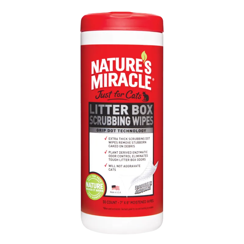 Nature's Miracle Just for Cats Litter Box Scrubbing Wipes 30ct