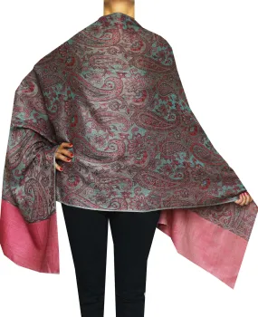 Pure Wool Paisley Shawl Scarves Womens Gift Indian Clothing (80 x 28 inches)