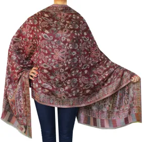 Pure Wool Paisley Shawl Scarves Womens Indian Clothing (84 x 30 inches)