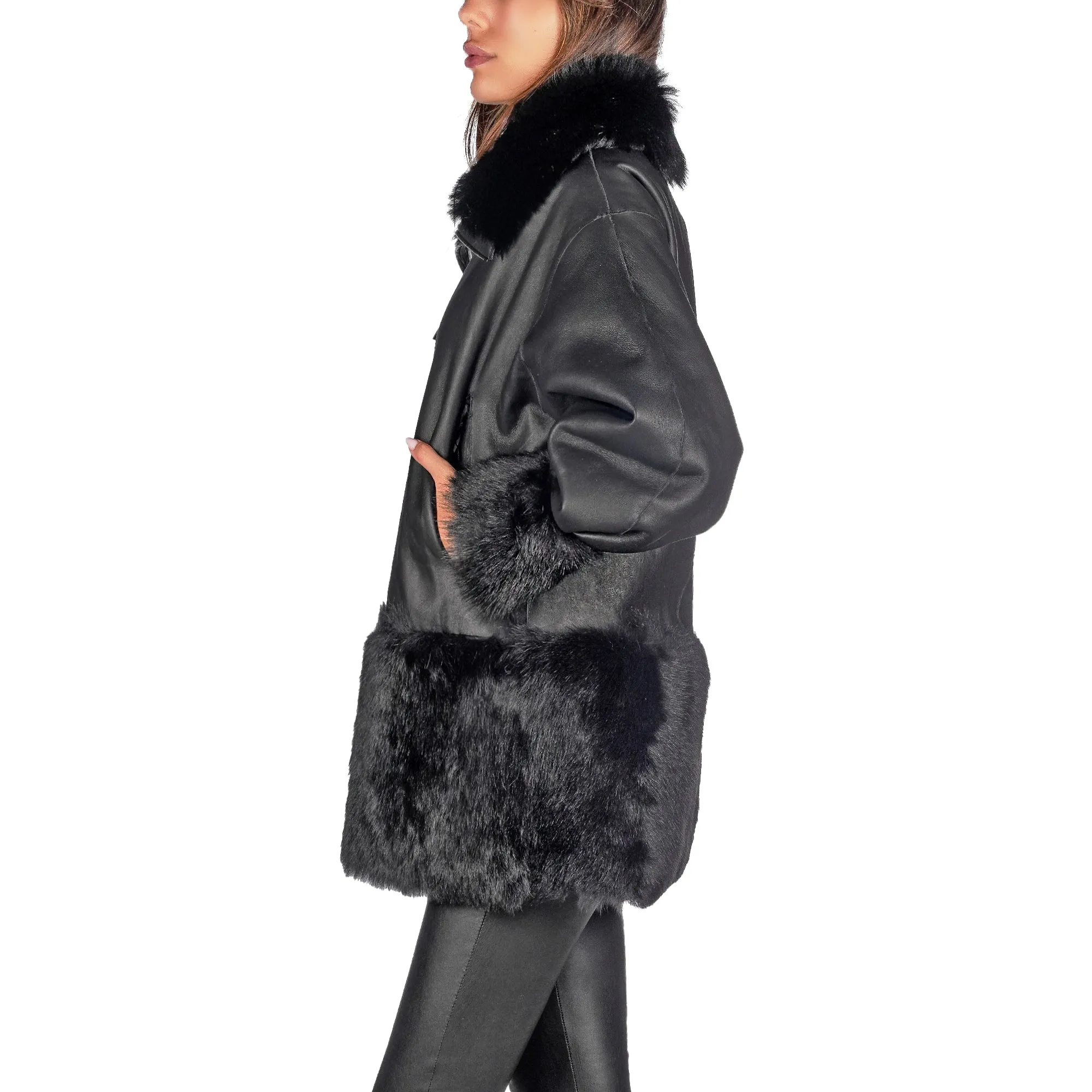 Reversible Shearling Jacket Pacaja Black