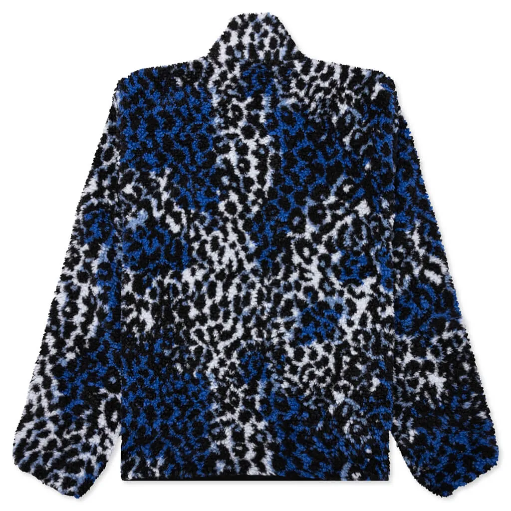 Sherpa Reversible Jacket - Blue Leopard