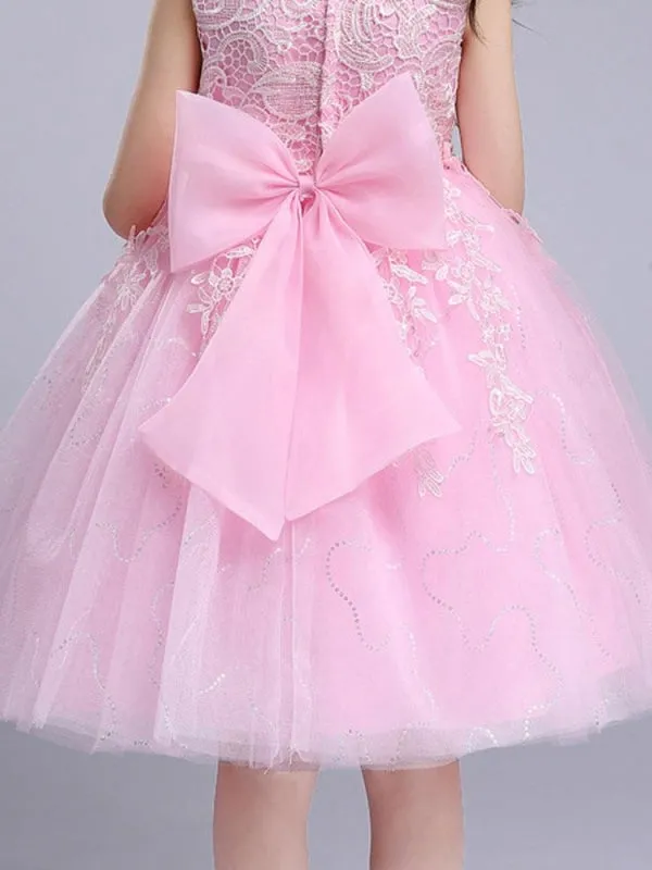 Sleeveless Flower Girl Dresses Jewel Neck Kids Party Dresses