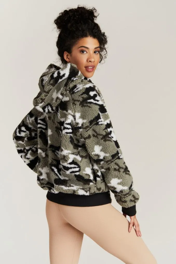 Strut This Abby Jacket Camo Sherpa