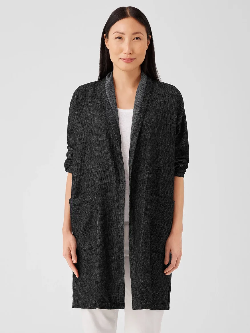 TWEEDY HEMP HIGH COLLAR COAT