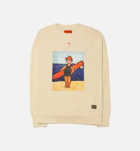 Vault x Nigel Cabourn Surfer Fleece Mens Crew - Beige