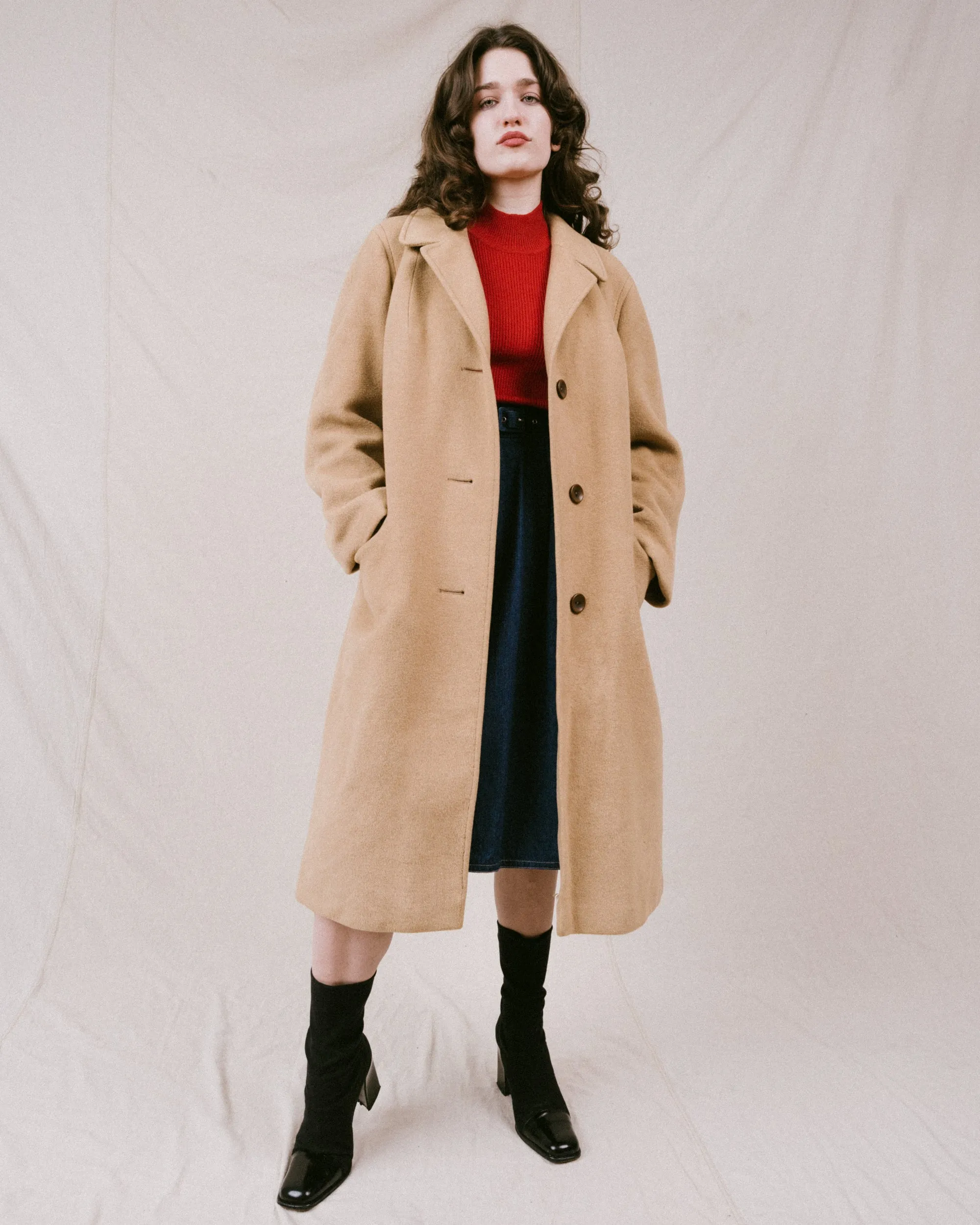 Vintage Camel Wool Coat (S/M)