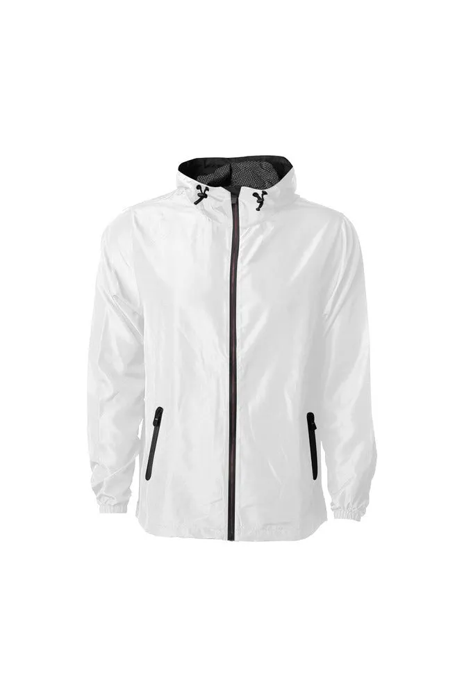 White Solid Windbreaker for Men (Model H23)