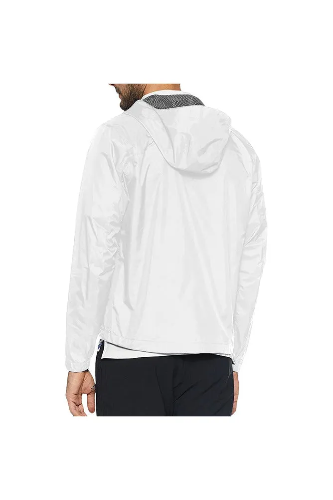 White Solid Windbreaker for Men (Model H23)