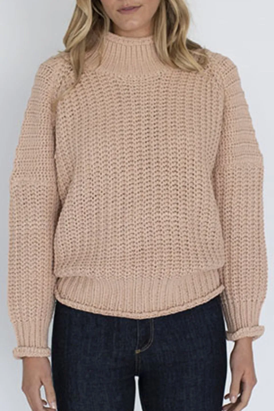 Willow Chunky Rib Cotton Blend Salmon Jumper