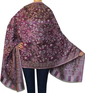 Wool Scarf Shawls Paisley Womens Indian Clothing Gift (84 x 30 inches)